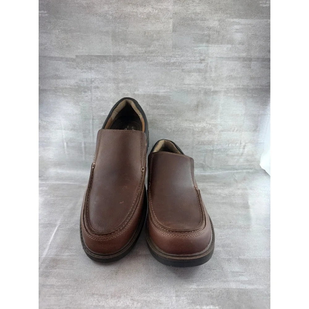 GH Bass Dax Men Sz 8.5M Brown Leather Slip On Moc Toe Lug Loafers 0015-2625-200